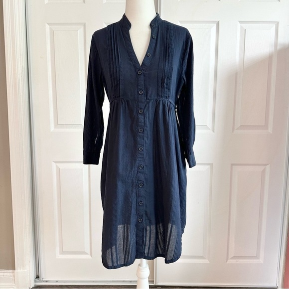 Mossimo Supply Navy Blue Button Down Cotton Tunic Top or Mini Dress - Picture 1 of 8
